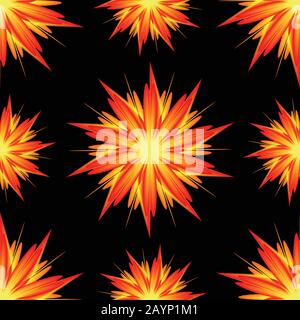 Fantasy lava flower on isolated background. Stock Vector