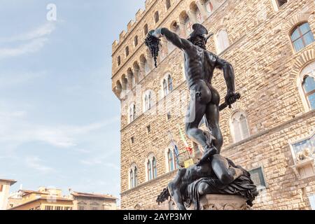 perseus and medusa ancient statue in Florence, Italy Stock Photo