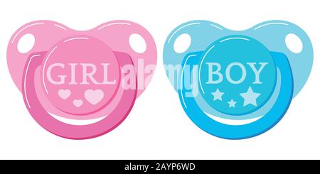 Pacifier baby dummy vector icon set isolated on white background. Stock Vector