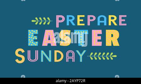 Happy Easter fancy hand drawn flat color vector Stock Vector