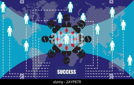 all world is connected with people to get success Stock Vector