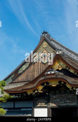 Detail of the roof design of the Nijo Castle in Kyoto, Japan. Stock Photo