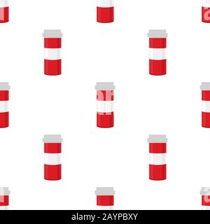 Illustration on theme big colored set different types of pills inside close jar. Pill pattern consisting of collection jars with quality control close Stock Vector