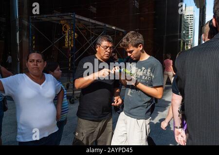 Pedestrian commuters during rush hour in the Chicago Loop Stock Photo