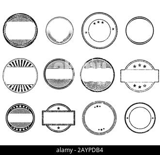 Set of circle grunge rubber stamps templates Stock Vector
