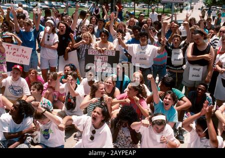 Austin, Texas: Demonstrators on the Texas Capitol grounds rally for protection of rights for deaf people. ©Bob Daemmrich Stock Photo