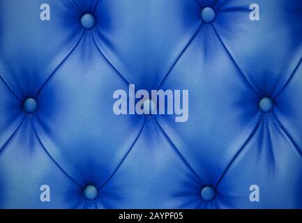 Background of blue leather furniture upholstery Stock Photo
