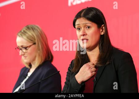 Business Design Centre, north London. 16 Feb 2020 - Labour leadership candidates Rebecca Long-Bailey MP for Salford and Eccles and Shadow Secretary of State for Business, Energy and Industrial Strategy and Lisa Nandy MP for for Wigan at a hustings event hosted by the Co-operative Party held at Business Design Centre, north London. Credit: Dinendra Haria/Alamy Live News Stock Photo