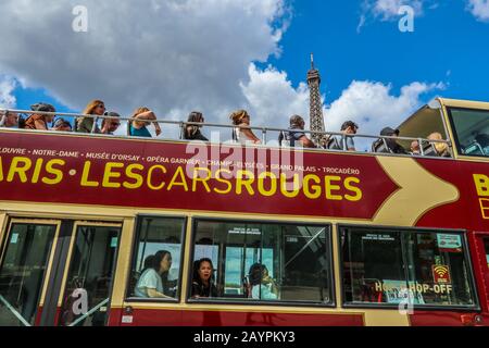 Sightseeing bus in Paris, France, Europe Stock Photo