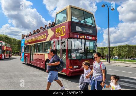 Sightseeing bus in Paris, France, Europe Stock Photo