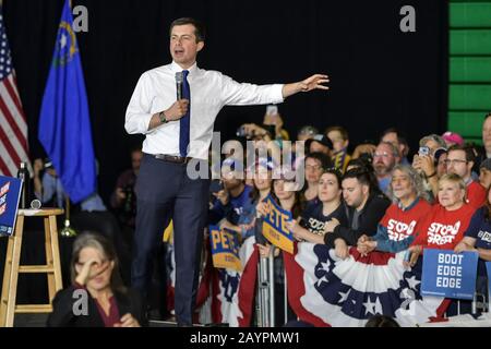 Las Vegas, NV, USA. 16th Feb, 2020. Pete Buttigieg speaking at an Early Vote Rally at Rancho High School in Las Vegas, Nevada on February 16, 2020. Credit: Damairs Carter/Media Punch/Alamy Live News Stock Photo