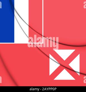 3D Flag of Wallis And Futuna. 3D Illustration. Stock Photo
