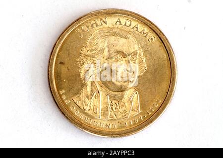 John Adams Presidential Dollar Stock Photo