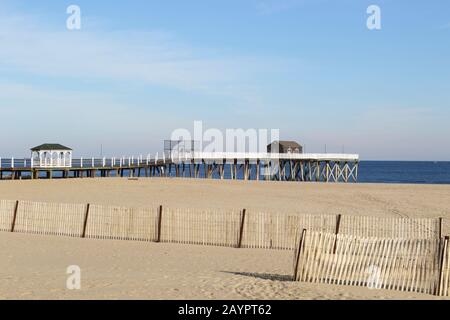 Belmar Fishing Club Pier in Belmar, New Jersey, USA Stock Photo