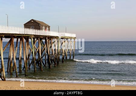 Belmar Fishing Club Pier in Belmar, New Jersey, USA Stock Photo