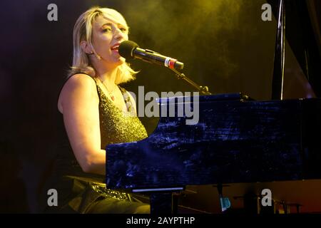 Montreal, Canada. Canadian singer-song writer Florence K  performs at the Supernovas show in Montreal. Stock Photo