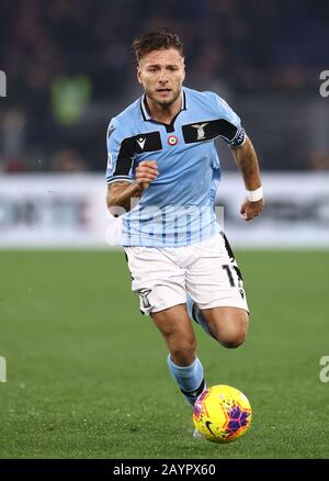 Stadio Olympico, Rome, Italy. 16th Feb, 2020. Serie A Football, Lazio versus Inter Milan; Ciro Immobile of Lazio chases a through ball Credit: Action Plus Sports/Alamy Live News Stock Photo