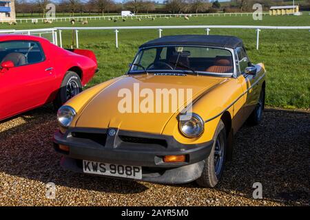 MG B, 1976, Reg No: KWS 908P, at The Great Western Classic Car Show, Shepton Mallet UK, Febuary 08, 2020 Stock Photo