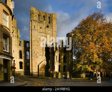 The ruins of Kelso Abbey in Kelso, Scotland. It was founded in the 12th century by a community of Tironensian monks Stock Photo