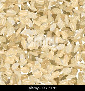 Rolled oats background seamless vector illustration pattern Stock Vector