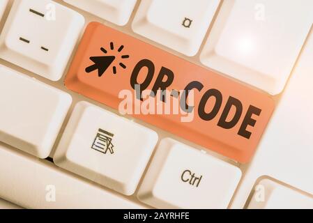 Handwriting text Qr Code. Conceptual photo the trademark for a type of matrix barcode A machinereadable code Stock Photo