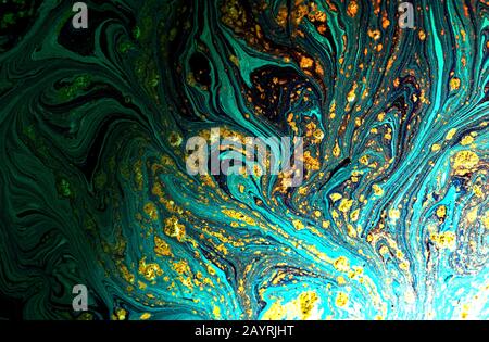Marbled blue abstract background. Liquid marble pattern. Stock Photo