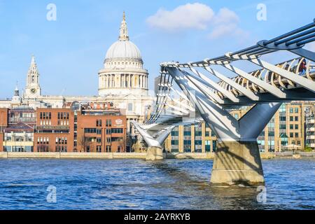 Modern bridge in London at daylight Stock Photo