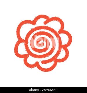 flower circle stamp illustration Stock Vector