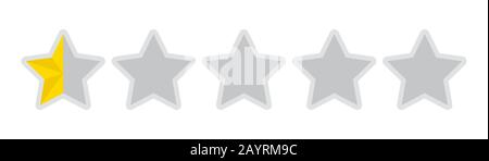 five-star rating icon (0.5) Stock Vector