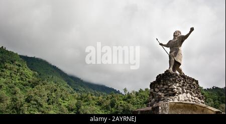 QUEBRADA DE LOS SOSA, TUCUMAN, ARGENTINA - 19 MARCH 2019: Low angle shot of Monumento al Chasqui, best known as 'Monumento al Indio' made by Enrique P Stock Photo