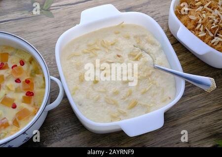 top view of indian sweet in a bowl on table  Stock Photo