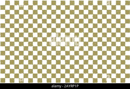 New Year's card stamp illustration / Checkered pattern Stock Vector