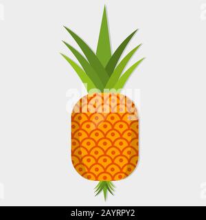 pineapple isolated vector illustration icon Stock Vector