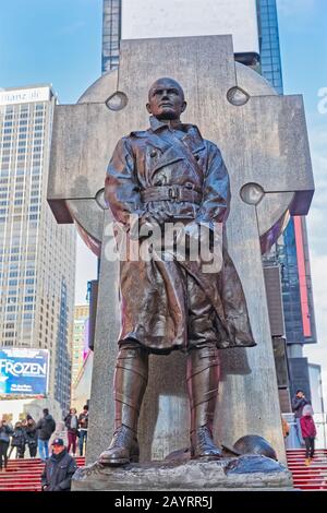 New York Times Square Father Francis Duffy statue Stock Photo