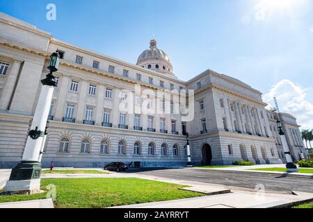 Back yard of the Capitol. The Capitol on the other side. Sight. on a beautiful cloudless day Stock Photo