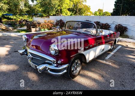 November 28, 2019, Havana, Cuba: An old American classic Buick car is parked in a Parking lot in Havana. Stock Photo