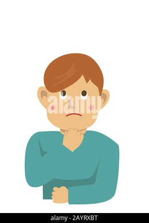 man thinking / vector illustration Stock Vector