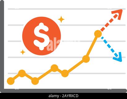 illustration of money charts (up or down) Stock Vector