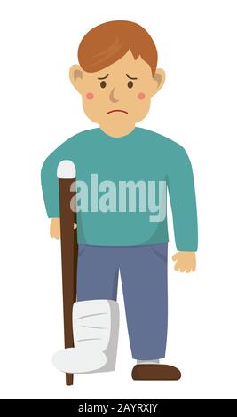 A Young Man with Broken Leg illustration Stock Vector Image & Art - Alamy