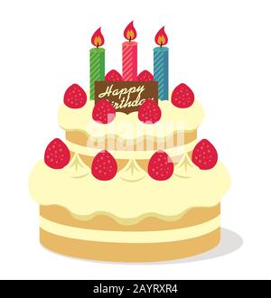 Birthday cake illustration Stock Vector
