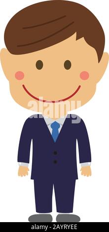 Cartoon deformed male person vector illustration ( Asian/Japanese ...