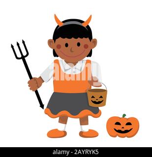 Halloween costume kids illustration Stock Vector