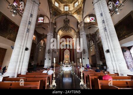 Old Basilica of Our Lady of Guadalupe, known as miracle church with Diegos's cloak, Mexico City, Mexico, Central America Stock Photo