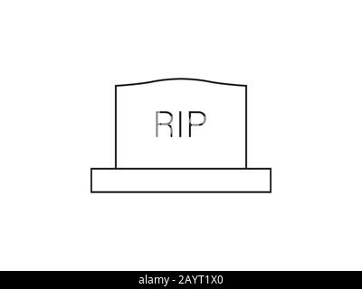 Gravestone, graveyard, rip icon. Vector illustration, flat design. Stock Vector