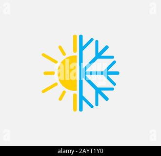Hot, cold icon. Vector illustration, flat design. Stock Vector
