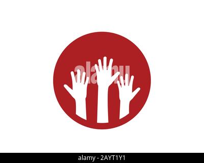 Charity, hand, volunteer icon. Vector illustration, flat design. Stock Vector