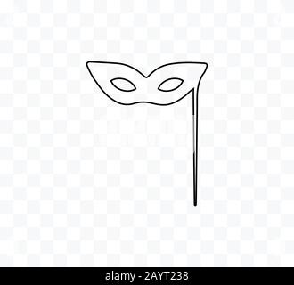 Masquerade Mask icon. Vector illustration, flat design. Line. Stock Vector