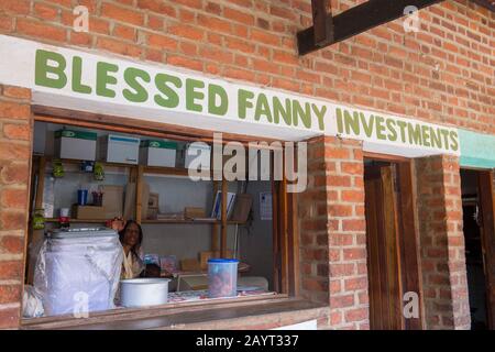 Investment business on the market in the small town of Zomba in Malawi. Stock Photo