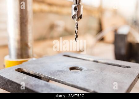 automated drilling machine close-up Stock Photo