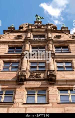 NUREMBERG, GERMANY - JULY 10, 2019:  The facade of City Museum at Fembo House Stock Photo